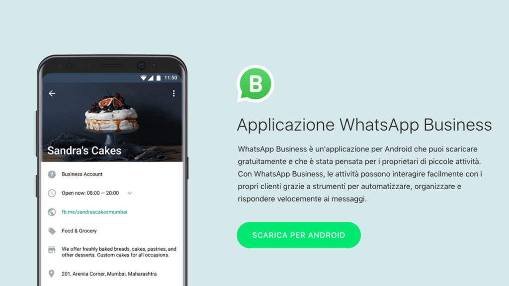 whatsapp business sito