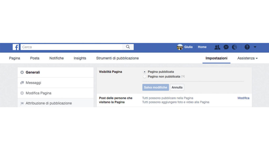 Facebook aziendale