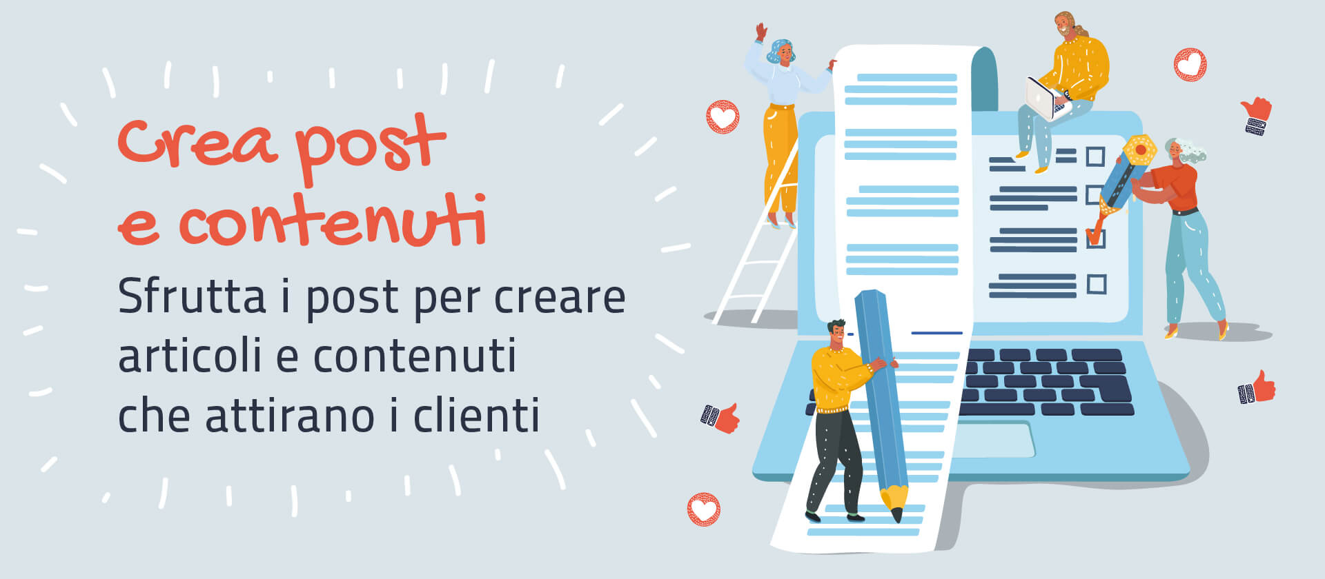 Crea post e contenuti facebook